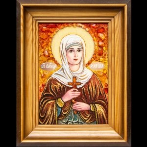 Именная икона Марины из янтаря