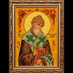 Икона из янтаря Св. Спиридону Тримифунтскому