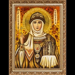 Икона из янтаря Святой Ольги