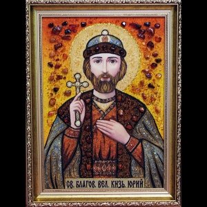 Икона из янтаря Святого Юрия