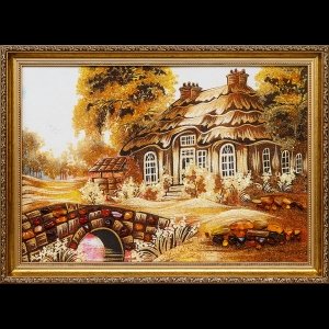 Картина из янтаря дом
