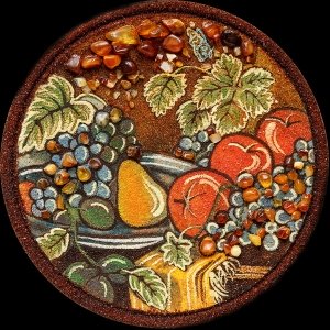 Картина натюрморт из фруктов из янтаря