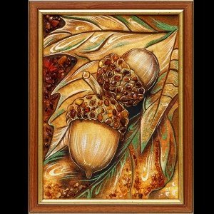 Картина из янтаря желуди