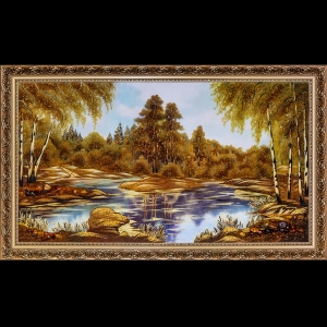 Картина Озеро в лесу