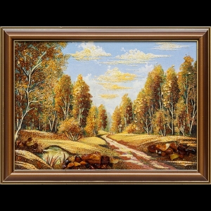 Картина из янтаря лесная дорога