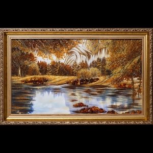 Картина озеро в горах