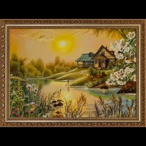 Картина Домик у озера