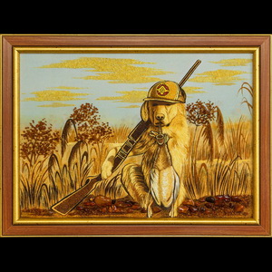 Картина собака на охоте