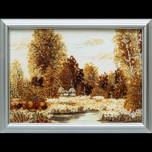 Картина из янтаря украинский сельский пейзаж