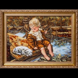 Картина мальчик на рыбалке