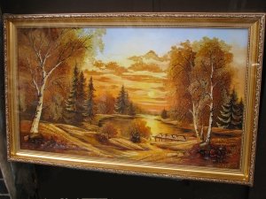 Пейзаж Картина из янтаря.(40х70 см.)
