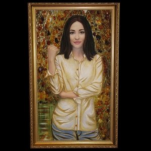 Изготовление портрета личности из янтаря